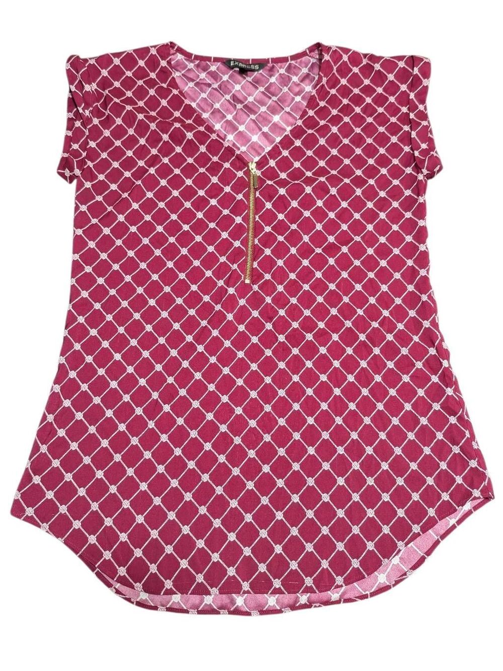 Express Red and White Short Sleeves Bouse Women's Small